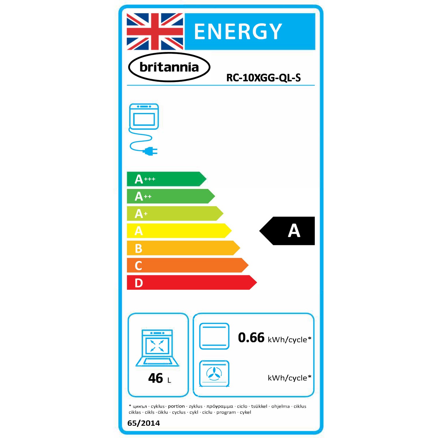 Britannia Q Line Modern 100cm Double Oven Dual Fuel Range Cooker