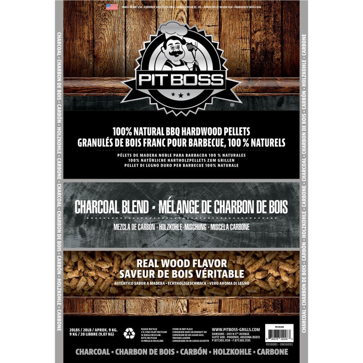 Pit Boss Charcoal Blend 100% all-natural Hardwood Pellets
