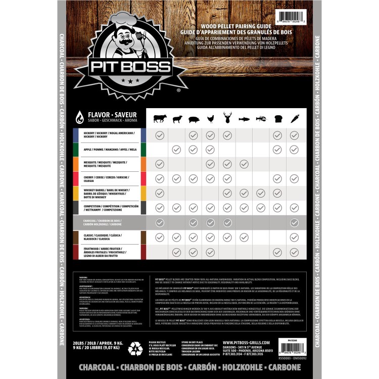 Pit Boss Charcoal Blend 100% all-natural Hardwood Pellets