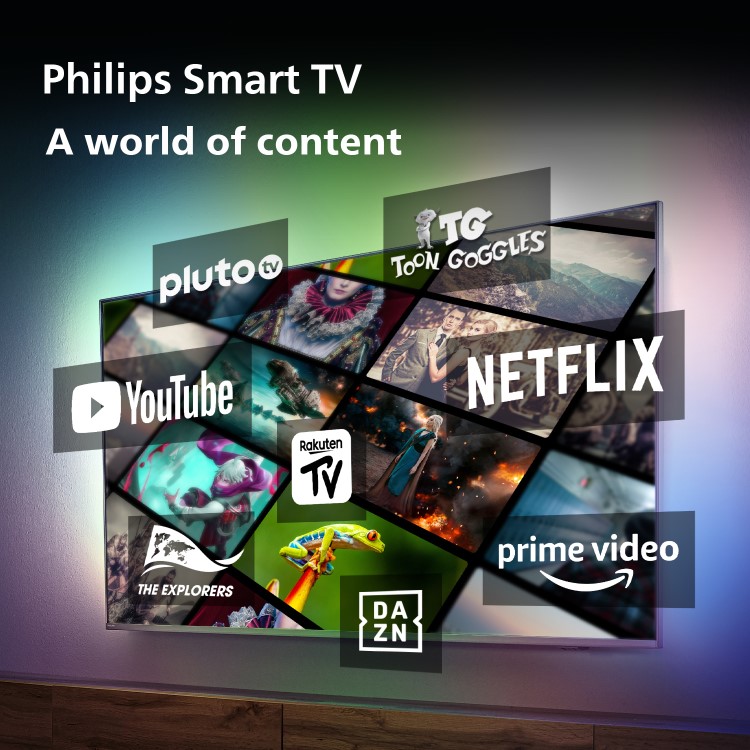 Refurbished Philips Ambilight 55" 4K Ultra HD with HDR Freeview LED Smart TV