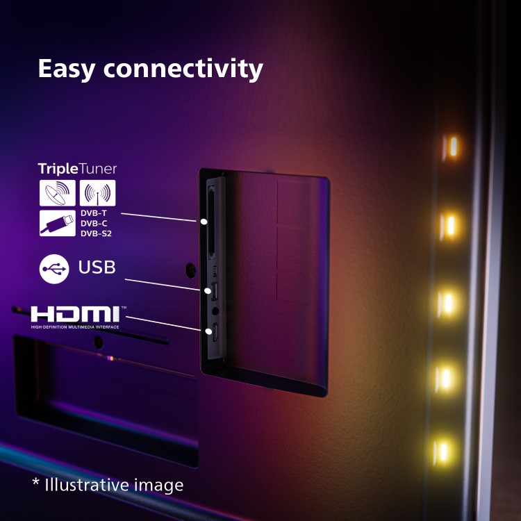 Refurbished Philips Ambilight 55" 4K Ultra HD with HDR Freeview LED Smart TV