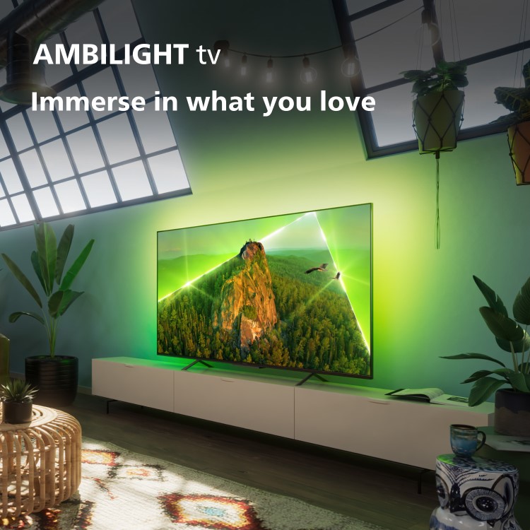 Refurbished Philips Ambilight 55" 4K Ultra HD with HDR Freeview LED Smart TV