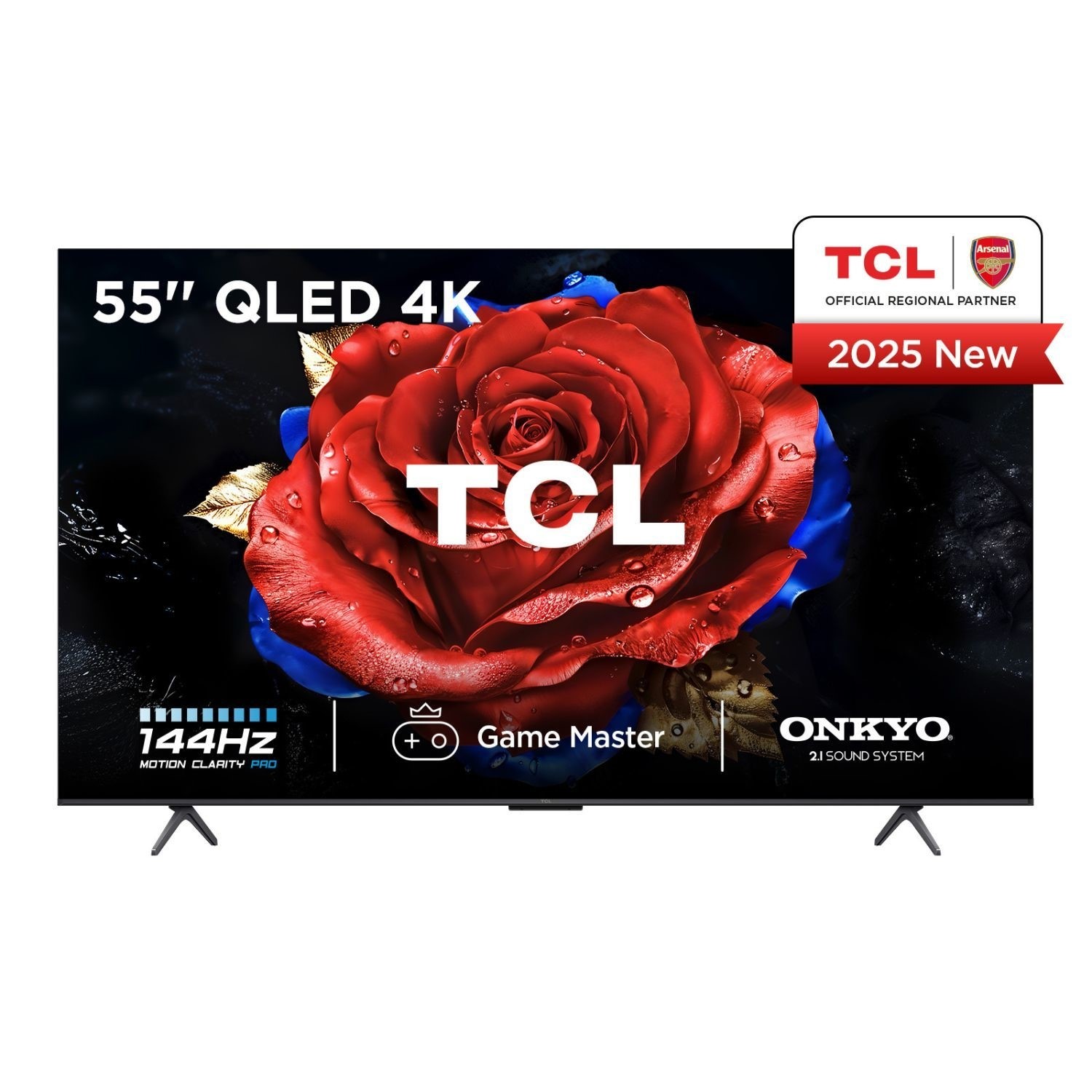 TCL 55T8C 55” QLED 4K Ultra HD, HDR PRO TV, Smart TV Powered by Google TV (Dolby Vision & Atmos, 144Hz Motion Clarity Pro, Voice Control, compatible with Google Assistant, Google Cast)