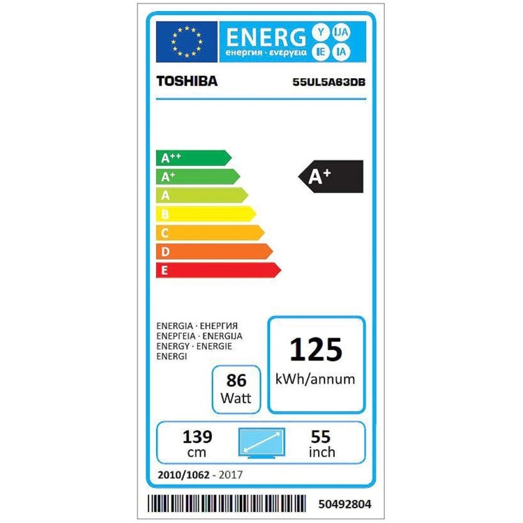 GRADE A3 - Toshiba 55UL5A63DB 55" 4K Ultra HD Smart LED TV with Freeview Play and Dolby Vision