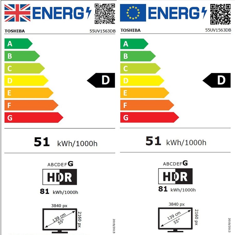 Toshiba 55UV1563DB 55 Smart 4K HDR LED TV – Dolby Vision & Freely Streaming