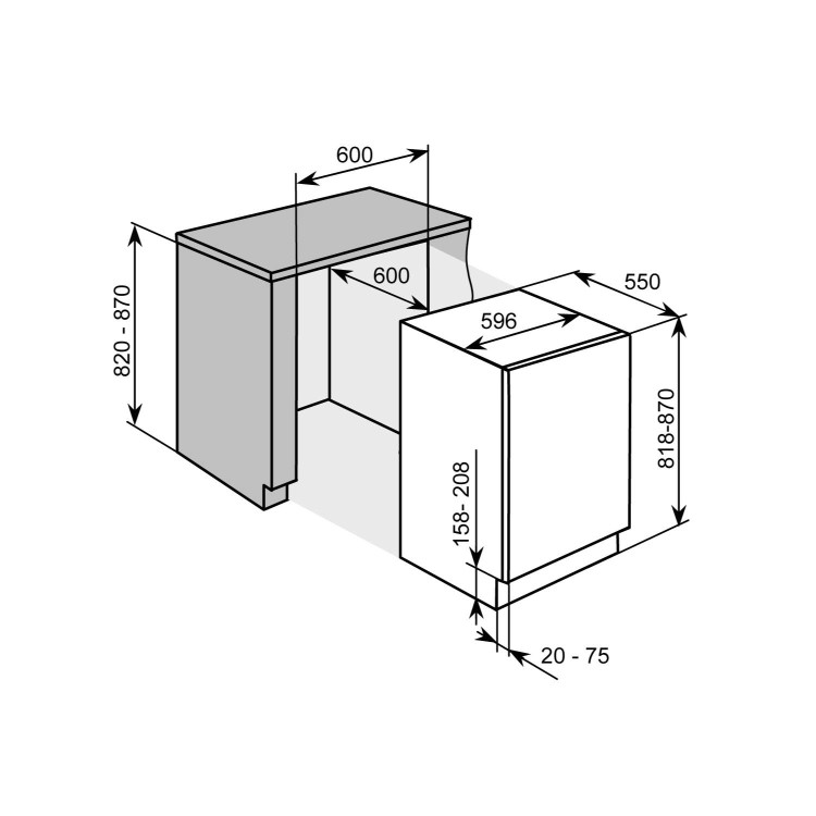 GRADE A3 - Baumatic BR100 118 Litre Integrated Under Counter Fridge With Ice Box