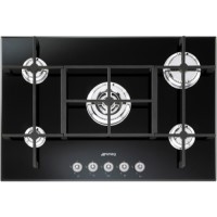 Smeg PV750N Linea 5 Burner 74cm Gas-on-Glass Hob - Black Glass