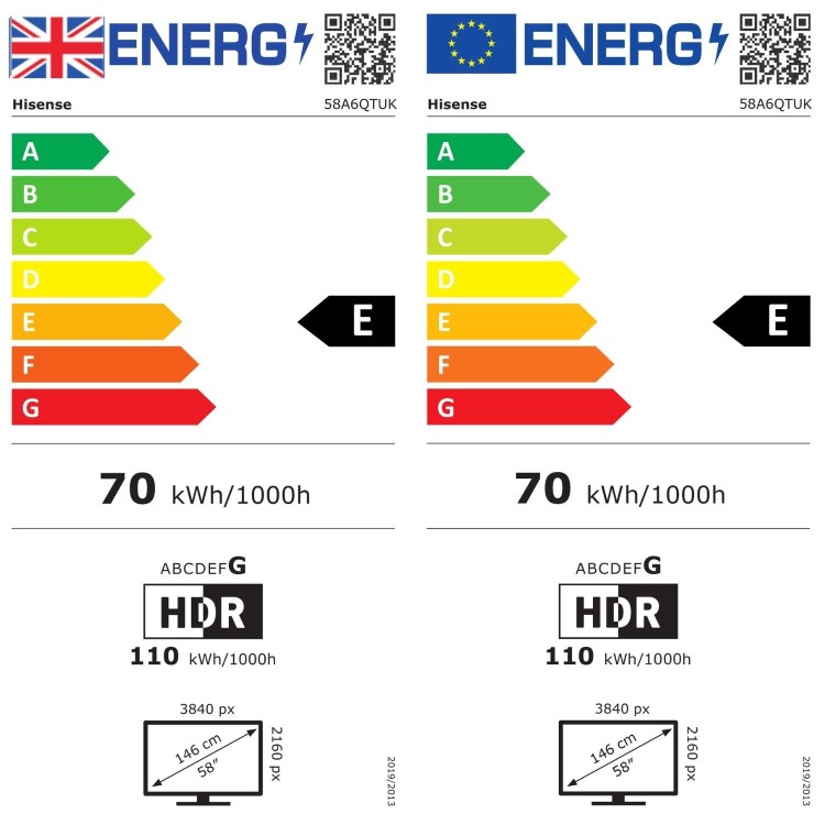 Hisense A6QTUK 58 inch Smart 4K Ultra HD TV