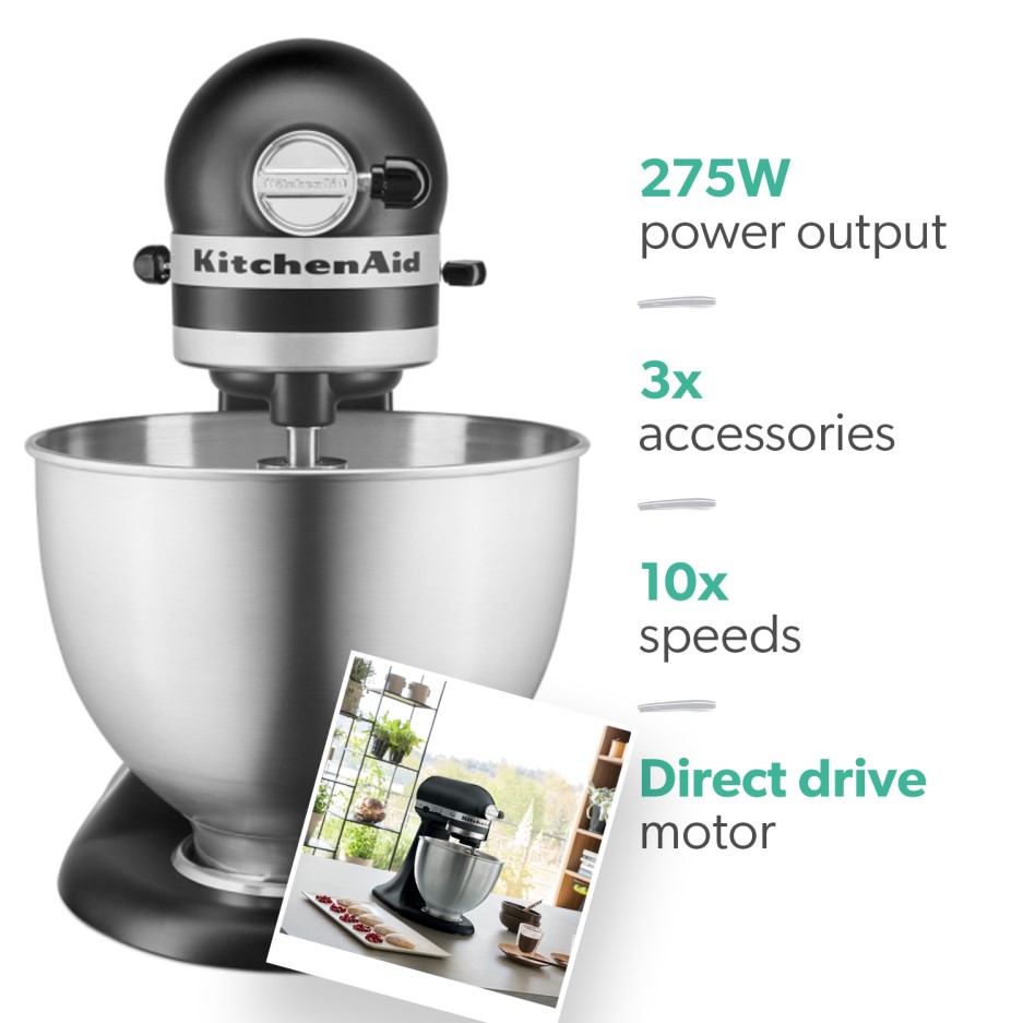 KitchenAid Classic Stand Mixer with 4.3 litre Bowl in Matte Black