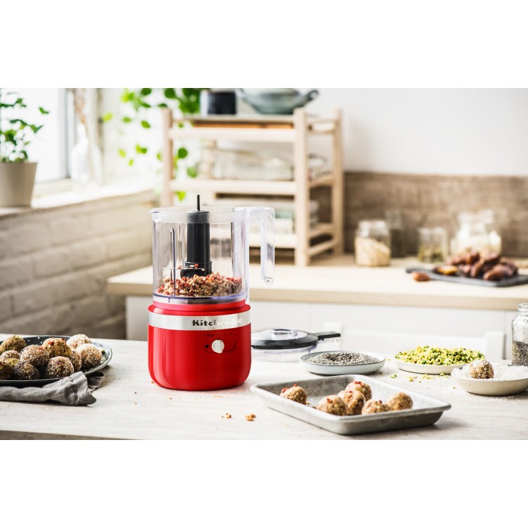 KitchenAid 1.2L Cordless Mini Food Processor - Empire Red