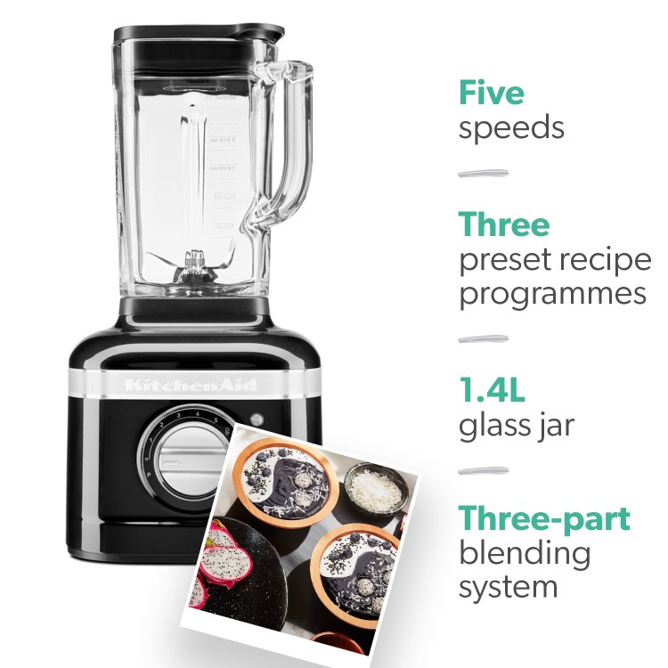 Refurbished KitchenAid Artisan 5KSB402OBER 1.4L Glass Jar Blender - Onyx Black