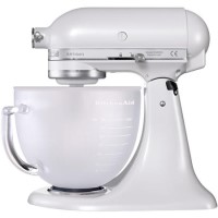 KitchenAid 5KSM156BFP 4.8L Artisan Stand Mixer with Glass Bowl - White