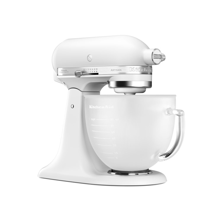 KitchenAid 5KSM156BFP 4.8L Artisan Stand Mixer with Glass Bowl - White