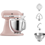 Refurbished KitchenAid Artisan Stand Mixer with Two-tone 4.8L & 3L Bowls in Pink