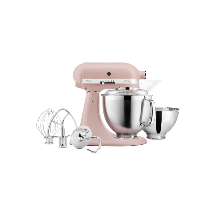 Refurbished KitchenAid Artisan Stand Mixer with Two-tone 4.8L & 3L Bowls in Pink