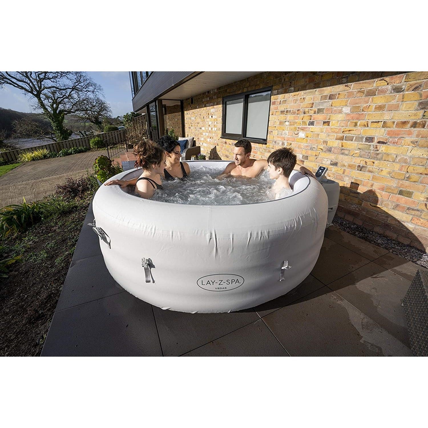 Lay-Z-Spa AirJet Vegas 6 Person Hot Tub in White - Box Opened A1/60011 ...