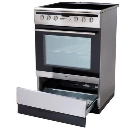 GRADE A2 - Amica 608CE2TAXX 60cm Single Fan Oven Electric Cooker With Ceramic Hob - Stainless Steel