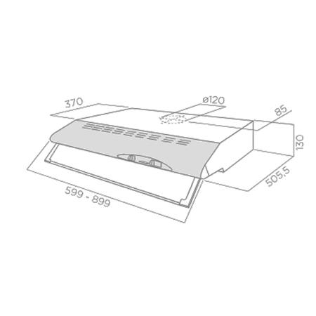 Elica 60CST-WH Concorde 60cm Conventional Cooker Hood With High Power Motor White