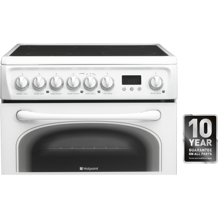 Hotpoint 60HEPS 60cm Wide Electric Cooker With Ceramic Hob - White