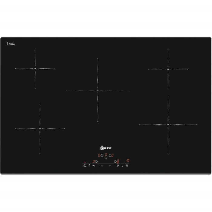 Neff T41D82X2 80cm Wide Touch Control Five Zone Induction Hob Black