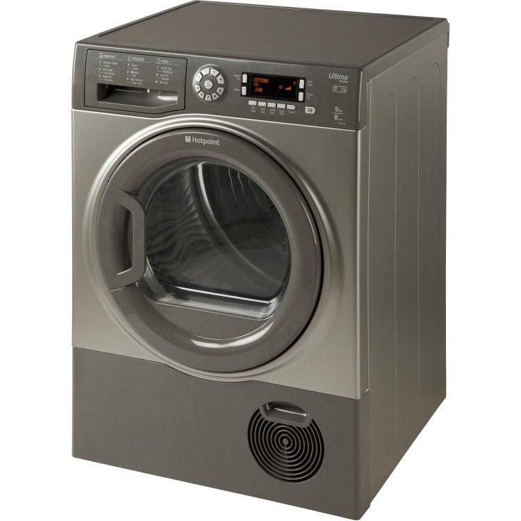 GRADE A1 - Hotpoint SUTCD97B6GM Ultima 9kg Freestanding Condenser Tumble Dryer-Graphite