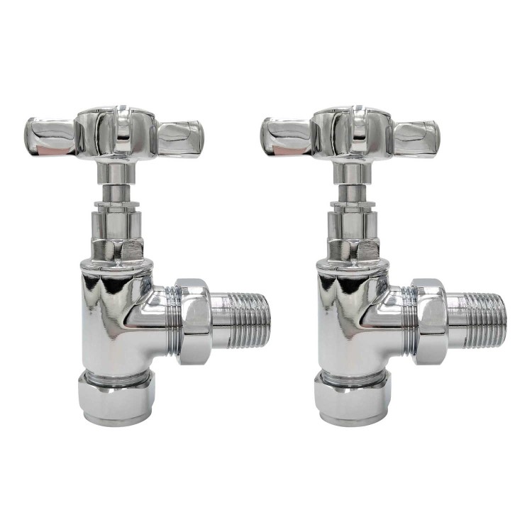 GRADE A2 - Chrome Traditional Angled Radiator Valves