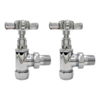 GRADE A2 - Chrome Traditional Angled Radiator Valves