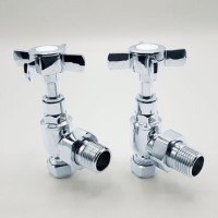 ONLY OPENED - Chrome Traditional Angled Radiator Valves