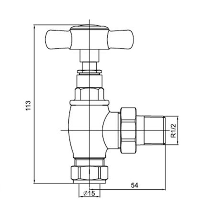 ONLY OPENED - Chrome Traditional Angled Radiator Valves