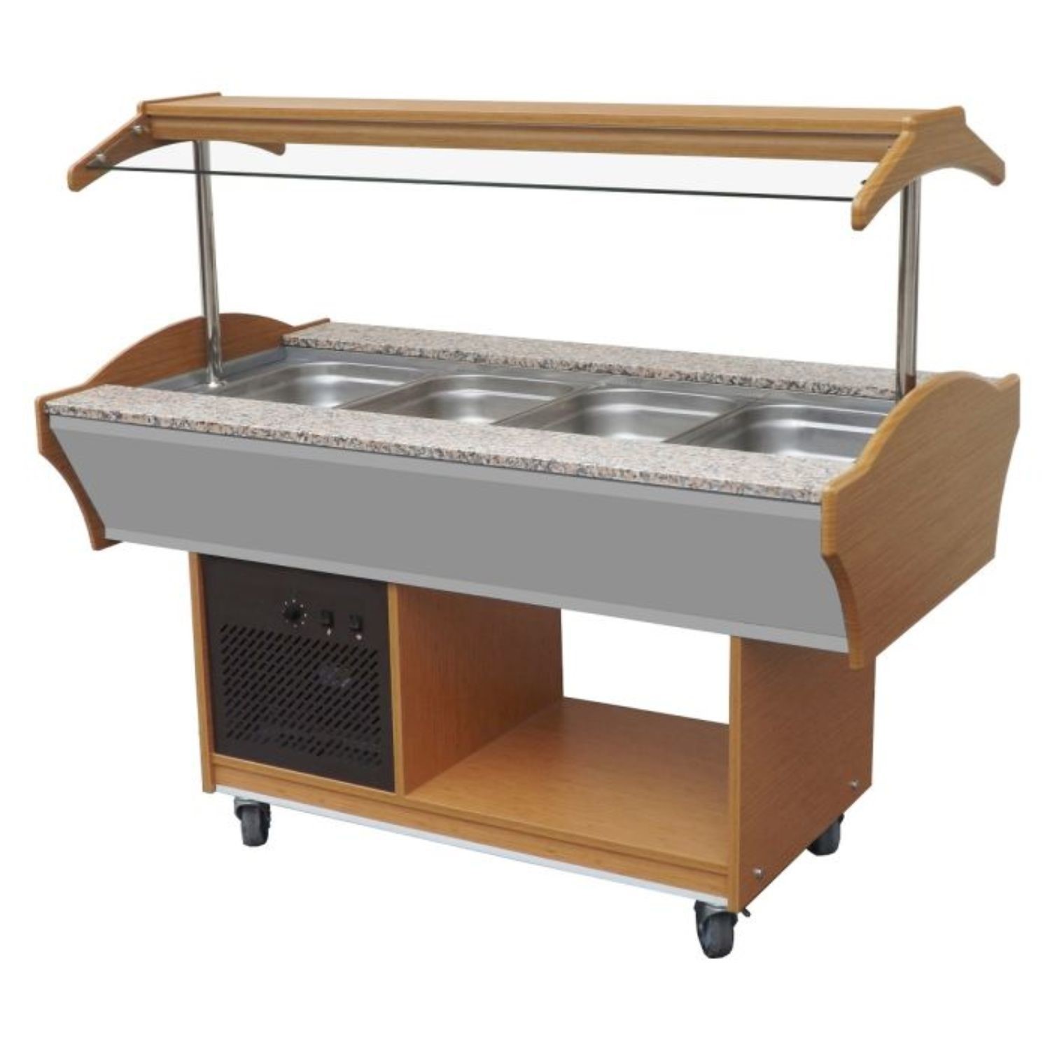 Mobile Refrigerated Buffet Salad Bar 4 x 1 1 GN Granite Top