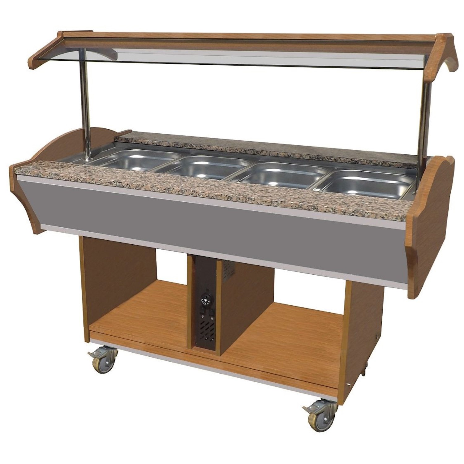 Mobile Heated Buffet Bar 4x 1 1 GN Granite Top