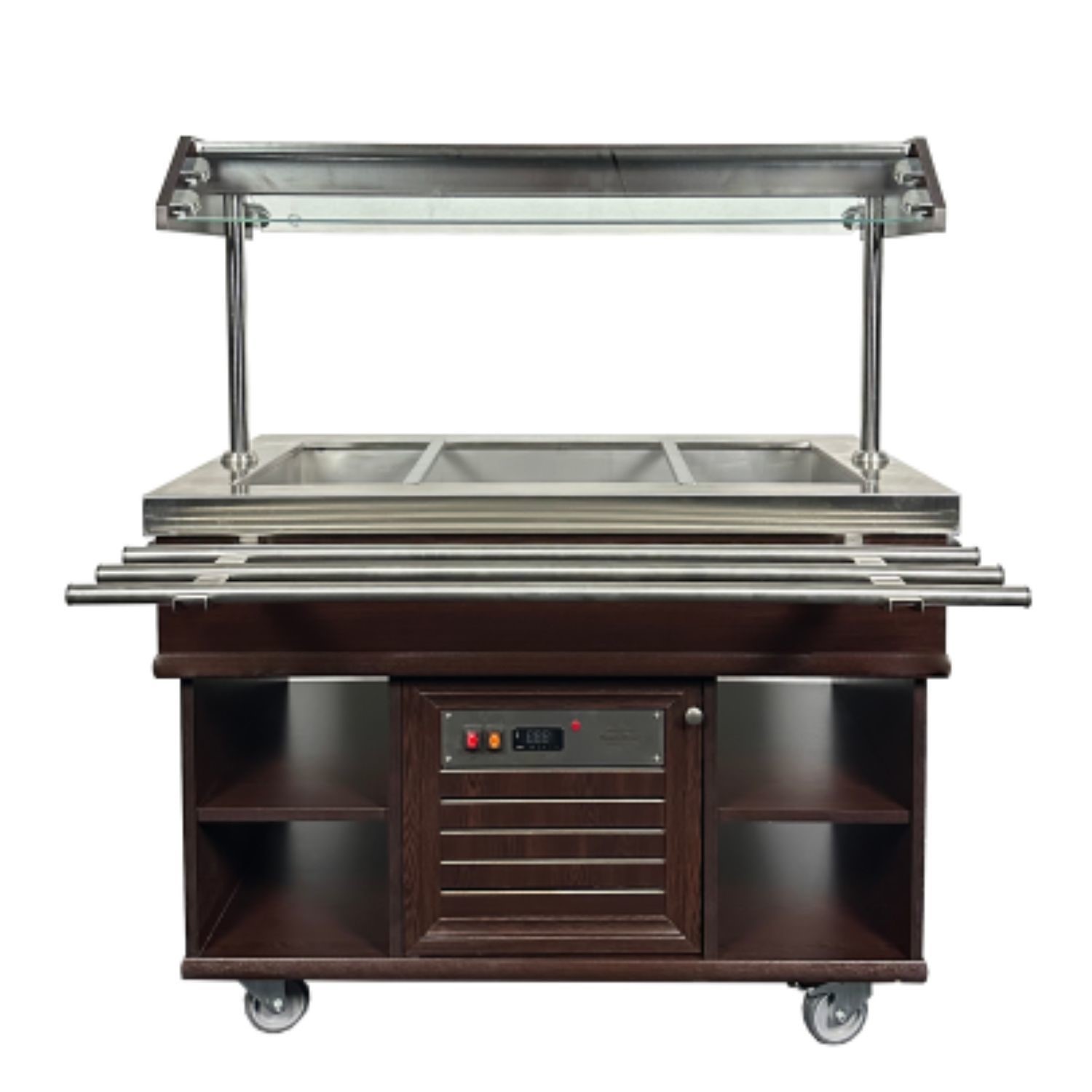 Mobile Refrigerated Buffet Salad Bar 3 x 1 1 GN Mahogany