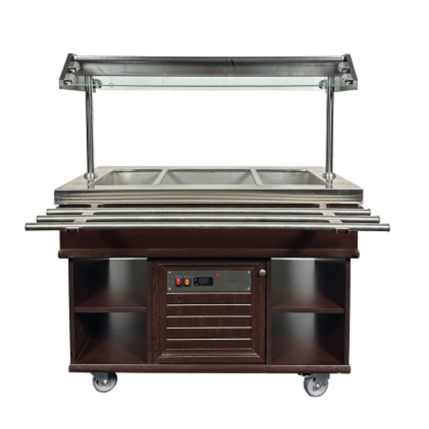 Mobile Heated Buffet Bar 3x 1 1 GN Mahogany