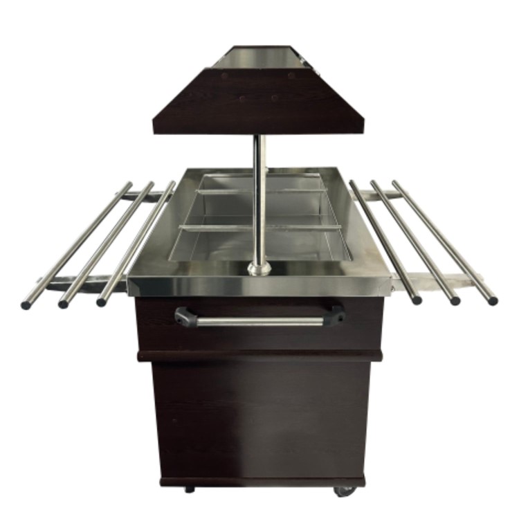 Combisteel Mobile Heated Buffet Bar with Tray Rails & Lit Gantry - 3 x ...