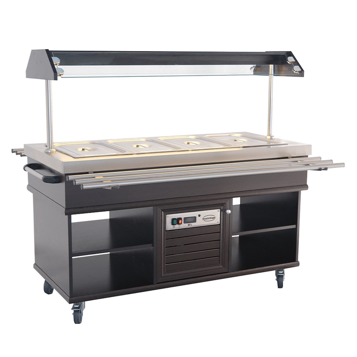 Mobile Heated Buffet Bar 4x 1 1 GN Mahogany