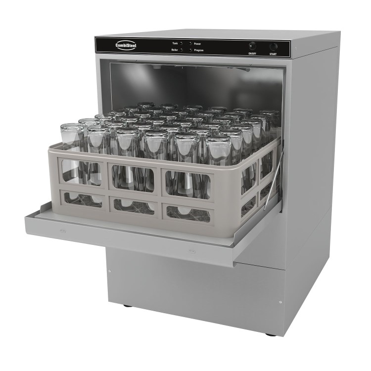Combisteel ENT400 Glasswasher - 400mm Basket Gravity Drain Single Phase Hardwired