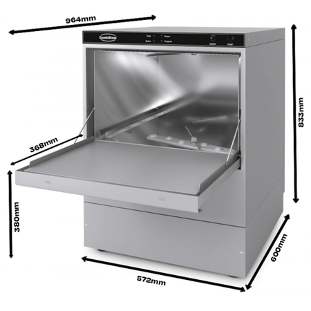 Combisteel ENT500 DP Dishwasher - 500mm Basket, Drain Pump - Hardwired