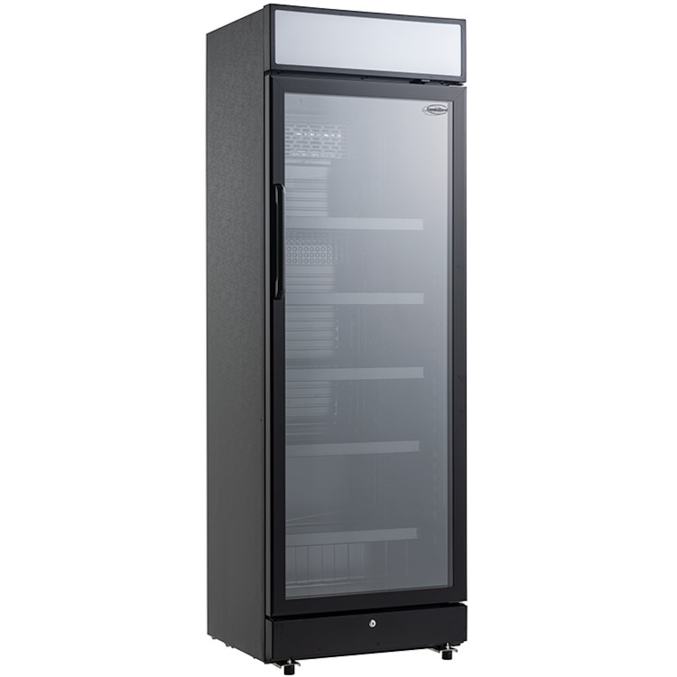 Combisteel Upright Display Fridge with Canopy - 400 Ltr Black