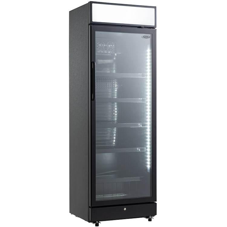 Combisteel Upright Display Fridge with Canopy - 400 Ltr Black