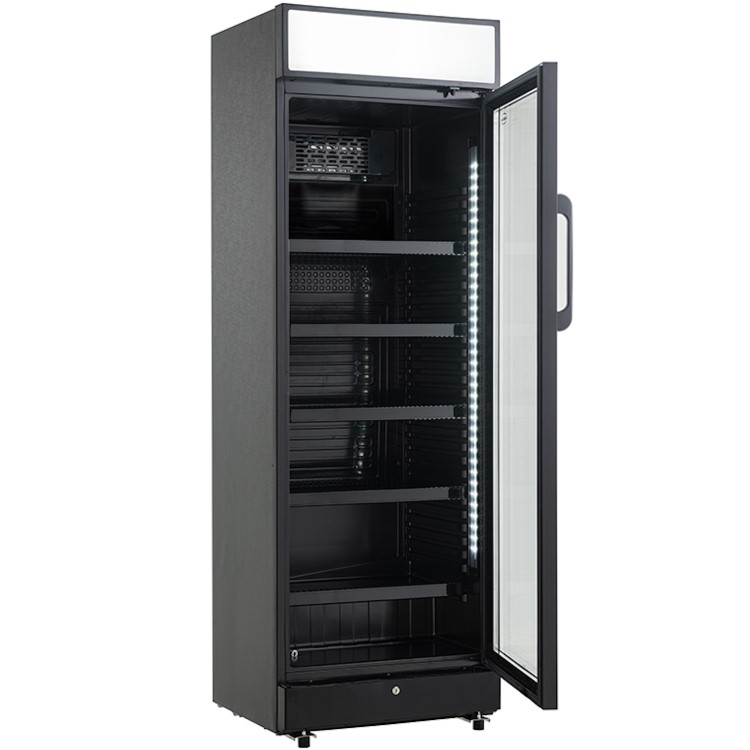 Combisteel Upright Display Fridge with Canopy - 400 Ltr Black