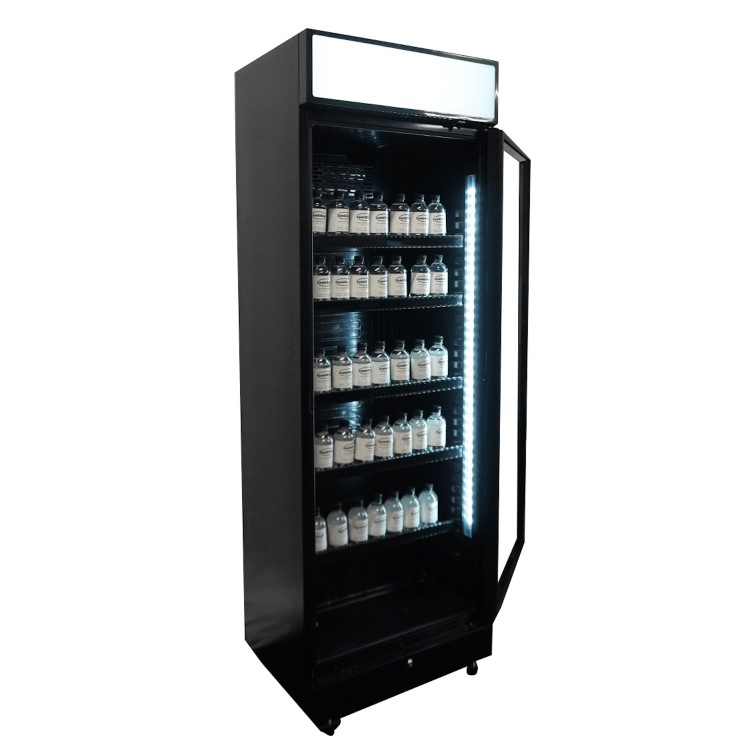 Combisteel Upright Display Fridge with Canopy - 400 Ltr Black