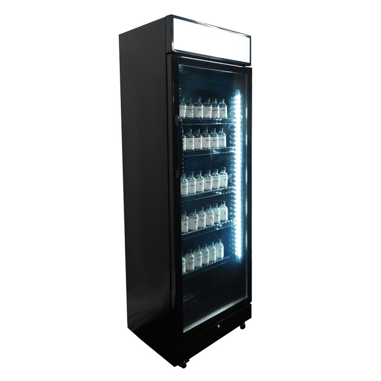 Combisteel Upright Display Fridge with Canopy - 400 Ltr Black