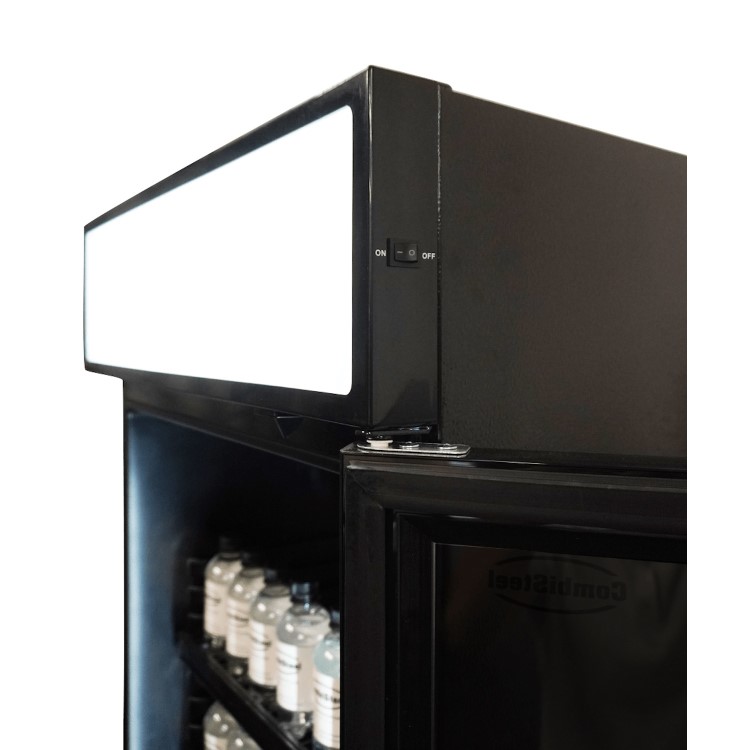Combisteel Upright Display Fridge with Canopy - 400 Ltr Black