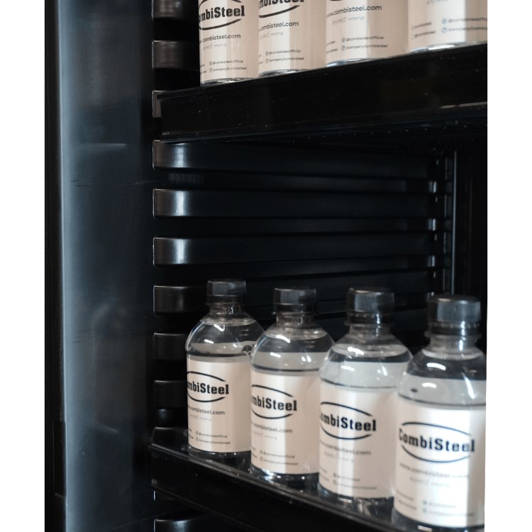 Combisteel Upright Display Fridge with Canopy - 400 Ltr Black