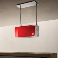 Elica 70CCISLANDGRILLERED Designer Island Cooker Hood 700 x 350mm Red