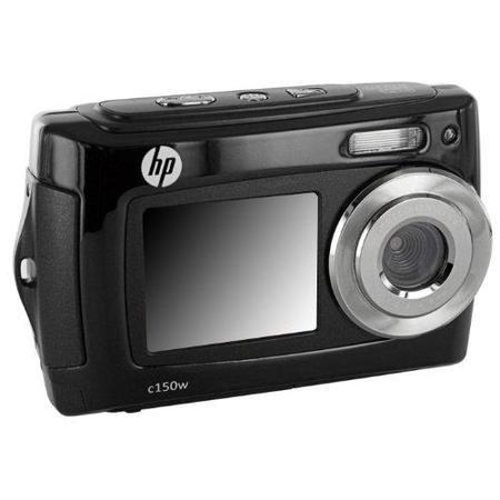 HP c150w Camera Black 8MP 2.7 & 1.8 Dual LCD 4x digital zoom 3m Wtprf AAA