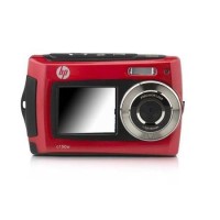 HP c150w Camera Red 8MP 2.7 & 1.8 Dual LCD 4x digital zoom 3m Wtprf AAA
