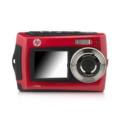 HP c150w Camera Red 8MP 2.7 & 1.8 Dual LCD 4x digital zoom 3m Wtprf AAA