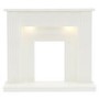 Be Modern Elda White Marble Fireplace Surround with LED Lights - 48 inches