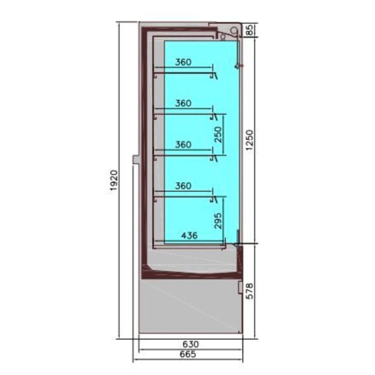 Combisteel Jamie 1.3 Wall Mounted Refrigerated Mutideck Display - 1310 mm Wide